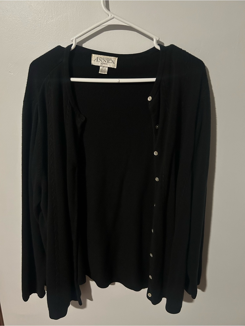Annex Black Button-Front Women's Sweater Cardigan